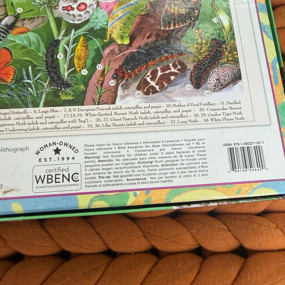 RARE Eeboo 1000 Piece Jigsaw Puzzle Butterflies & Moths - Picture 5 of 8